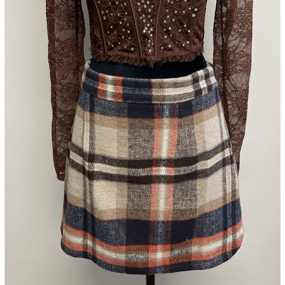 Vintage 90s Y2K Style Mini Wrap skirt Tartan Plaid Medium Academia - Picture 1 of 12